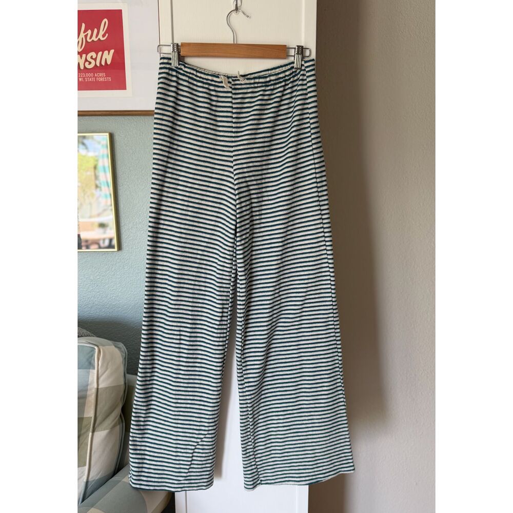 Zara Blue and White Striped Knit Pants - Size S